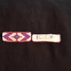 Beaded Hair Clip with Geometric Design